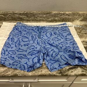 Vineyard Vines Blue Fish Print Swim Trunks